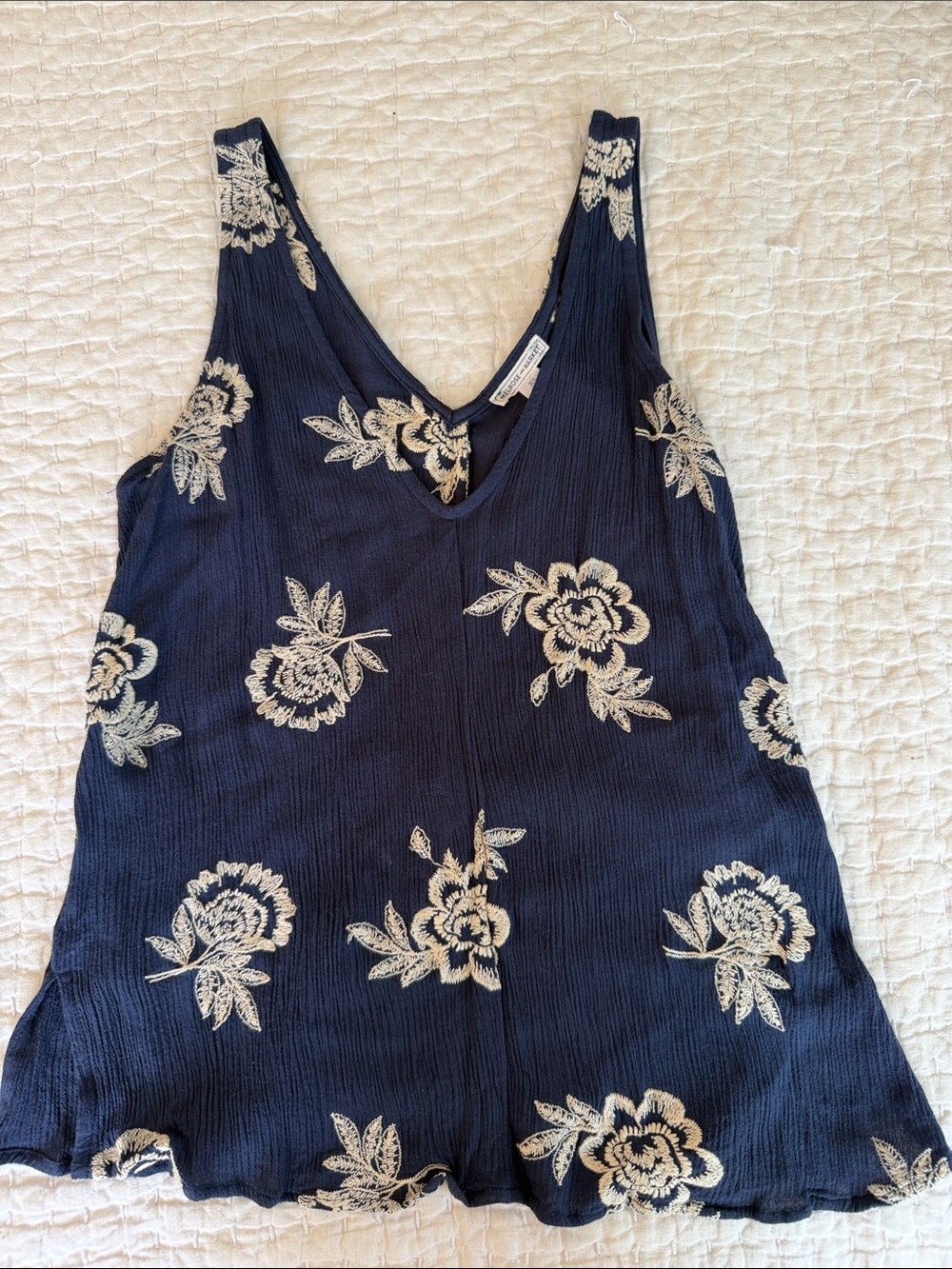 Women's Navy Floral Tank Top